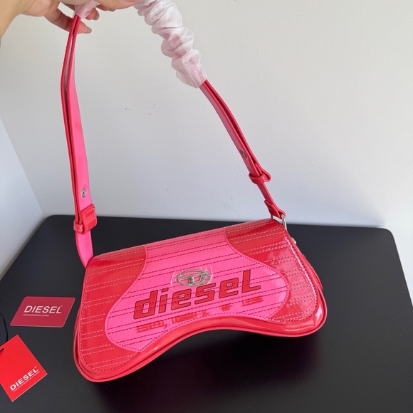 Diesel Play Glossy Pink Game Controller Shoulder Bag